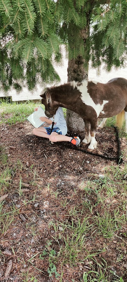kids with horse